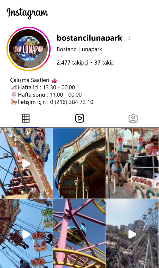 @bostancilunapark Instagram profili
