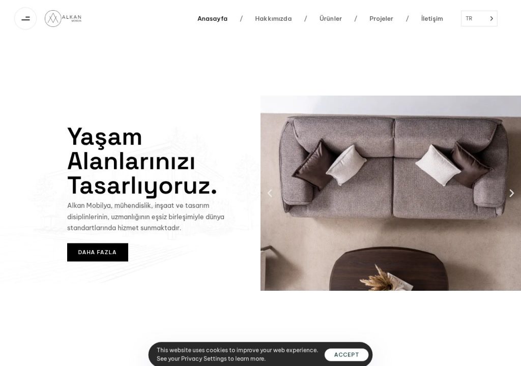 Alkan Mobilya web sitesi önizlemesi