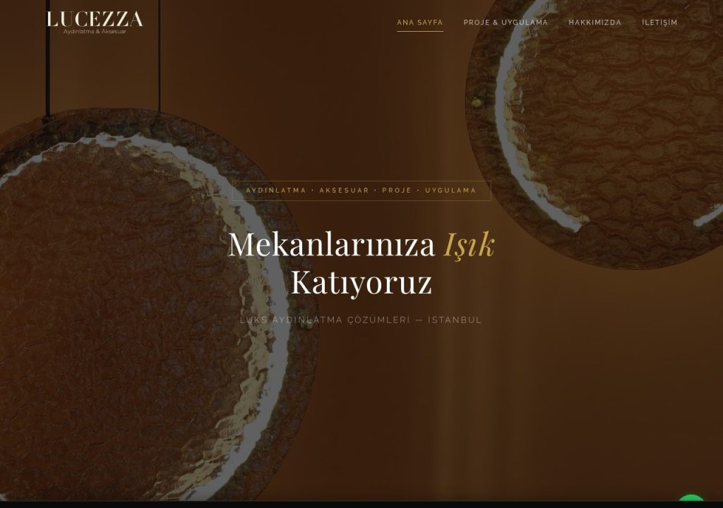 Lucezza web sitesi ana sayfası